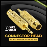 6.5 to 3.5 Jack Connector 6.35mm to 3.5mm AUX Plug/ 6.5mm to 3.5mm Mic Jack Converter Adapter