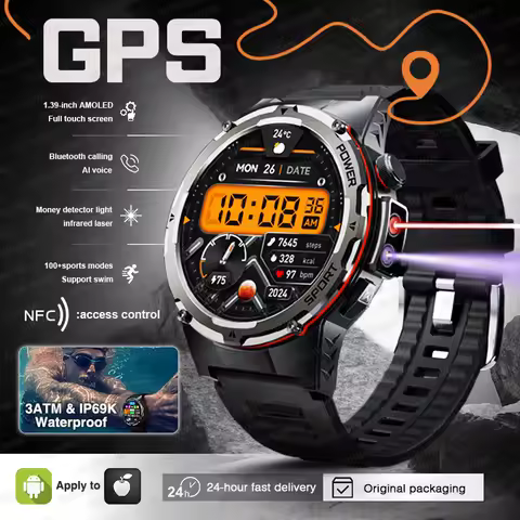 T-Rex 3 GPS Sports Waterproof Smart Watch Men 3ATM waterproof 500mAh Battery NFC Call 2026 New Milit