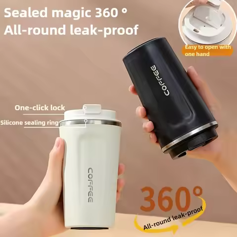 Vacuum Insulated Coffee Travel Mug, Leak-Proof Double-Layer Stainless Steel Reusable Vacuum Cup with