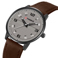Jvcbzu55 SYNOKE Brand Quartz Watch lelaki 40mm aloi kes kulit tali mudah nombor besar paparan kalis