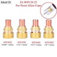 5/10Pcs 1.0/1.6/2.4/3.2mm TIG Gas Lens Collet Body 45V42G 45V43G 45V44G 45V45G For TIG WP9 20 25 Gla