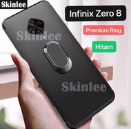 CASE INFINIX ZERO 8 BLACK RING CASING COVER SILIKON HANDPHONE SOFT