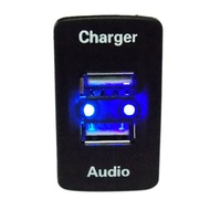 Car 5V 2.1A USB Interface Socket Charger with ​USB Audio Input Socket Quick Charge Adapter for