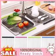 [LISI]  Foldable Stainless Steel Home Kitchen Dish Drainer Sink Drying Rack Sorting Tray