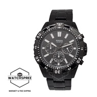 Fossil Men's Garrett Chronograph Black Stainless Steel Watch FS5773