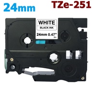Vileed 24Mm Tze251 Tze-151 Tze-651 Tze-451 Black On White/C/Y/ For Brother Ptouch Label Tape 8M Leng