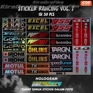 Contents: 30 pcs HOLOGRAM RACING STICKERS STICKER PACK MOTORCYCLE STICKER/ VOL 7