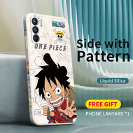 Case Oppo Reno 6 4G LUFFY Anime One Piece Gambar Softcase Silicone Square Lanyard FREE TALI