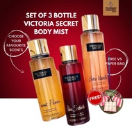 Victoria Secret Perfume Body Mist Set 3 Bottles Fragrance 250 ml For Her Minyak Wangi Victoria Secre