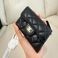 全新 Chanel CF單層卡包 黑色金釦 羊皮 膜未撕 零錢包 卡包