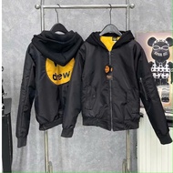 Cool Smiley Face Windbreaker – Unisex Loose 2-Layer Cotton Bare Jacket