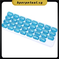 【HEPA】31 Day AM PM Pill Organizer Monthly Travel Medicine Box 32 Compartments Plastic