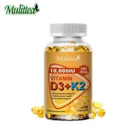 Mulittea 120pcs USA Vitamin D3 dengan vitamin K2 mk7 Softgel untuk