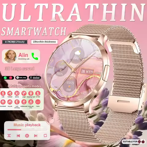 2025 NEW 3D Curved 1.32 AMOLED HD Screen Women Smart Watch Sport Fitness Bracelet DIY Custom Watch F