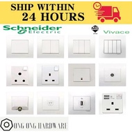 SCHNEIDER VIVACE 13A/15A/1GANG 20A/1GANG BELL/1GANG/2GANG 250V 3PIN SWITCH SOCKET PLUG PART2