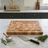Aesthetic Teak Wood Cutting Board with Modified Kaleen Wood Box Motif 1 By ZyTH Living.