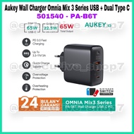 Aukey Wall Charger Omnia Mix 3 Series USB + TwoL Type C - 501540 - PA-B6T - 2-Year Official Warranty