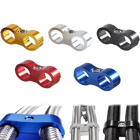 Braid Fuel Hose Clam Universal Hose Separator AN4/AN6/AN8/AN10 Aluminum Alloy Oil Line Connector Dou