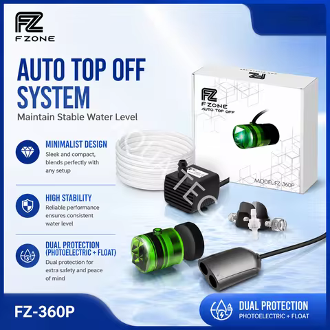 FZONE Smart ATO System Auto Top Off Water Filler Refiller Level Controller with Pump for Aquarium Bo