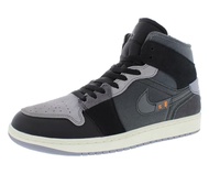 Jordan Nike Air 1 Mid Men's Shoes Black/Fire Red-White DQ8426-060