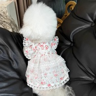 Hollow dog clothes floral dress Bichon Pomeranian Vest cat skirt Anabul Bichon - BA101