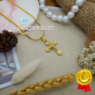 Titanium Gold Cross Necklace / Men's Accessories / Guys / 60 cm Chain