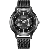 CITIZEN Vader Mens Eco-Drive Watch Date Show Milano Strap Casual Waterproof Mens Watch BU4034 Obsidi