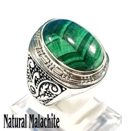 CINCIN BATU AKIK NATURAL MALACHITE MOTIF 3D