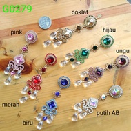 CHANDRASURYA Korean 3-Glass Hijab Chin Brooch G0279 Box