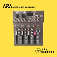 Ara_portable 4 Channel Bluetooth Karaoke Live Studio Broadcast Podcast DJ Audio Mixer