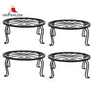 Metal Plant Stand 4 Pack, Indoor Outdoor Plant Stand for 9 in Flower Pot, Black Plant Stands Holder of Heart Shape