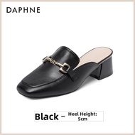 Daphne | Peep Toe Mule Slides Heeled Sandals Single Shoe