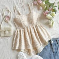 เสื้อสายเดี่ยวผู้หญิง WYWH สีขาว สำหรับฤดูร้อน สไตล์หรูหรา สำหรับเดทกลางคืน ลายดอกไม้แบบเท็กซ์เจอร์ 
