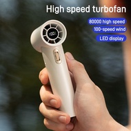Portable Hand Fan 100 Wind Speeds USB Rechargeable Electric 80000RPM High Speed Wind Blower Desktop 