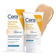 CeraVe Hydrating Mineral Sunscreen SPF 30 / 50 Lightweight Sunscreen Sunblock For Face And Body，Cera