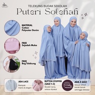 Hanna Mirae Telekung Budak Sekolah PUTERI SOLEHAH Lembut Cotton Sejuk Selesa Kemas Size Anak 5-17 Ta