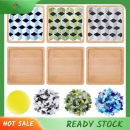 [luxiang.] Rhombus Mosaic Tiles Coaster Kit DIY Mosaic Bamboo Coaster Kits Mosaics Coaster Making Ki