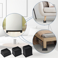 Bed Risers 1 Inch 6pcs Adjustable Bed Furniture Riser Heavy Duty Bed Lifts Risers with Rubber Pad fo