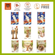 FOFOS Dog Chew # Stix Wooden Toy # Dog Toy # Triangle / Brush / Drumstick / Bone / Twin Bone #