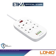 LDNIO SK4463 | Power Extension with 4x AC Sockets + 4x USB Charging Port