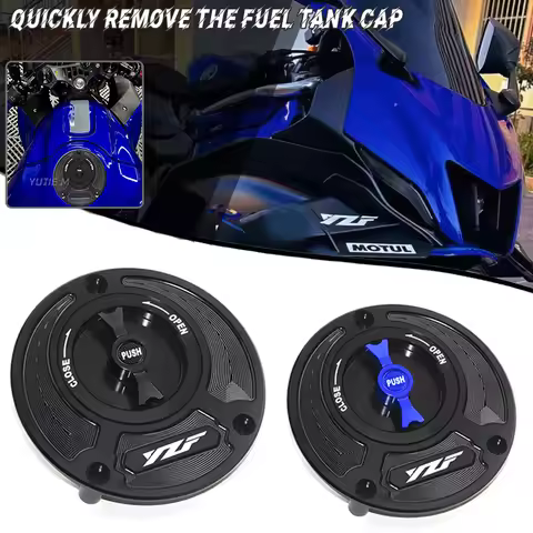 For Yamaha YZF R1 R3 R6 R7 R25 R125 2010-2025 2024 Keyless Motorcycle Fuel Gas Tank cap Cover ﻿For Y