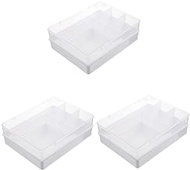 STOBOK 6 pcs Shallow Supplies White Convenient Case Makeup Multi-function Drawer Utensil Cases Cosmetics Drawers Plastic Organizers Stationery for Jewelry Flatware Kitchen Trays