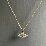 The Mono - 天然巴西帕拉伊巴碧璽 18k黃金鑽石吊墜