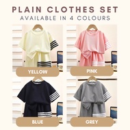 Baju Budak Lelaki 9M-7Y Kids Boy Clothes Casual Plain Line Pants Set Baju Baby Boy Seluar Baju Plays