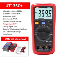 UT136B UNI-T + UT136C + มัลติมิเตอร์แบบดิจิทัลจอ LCD ขนาดใหญ่จอแสดงผลคู่1000V 10A AC DC โวลต์มิเตอร์