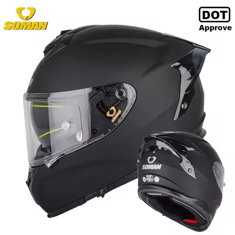 SOMAN Motorcycle Helmet Man Women Double Lens Full Face Helmets Visor Moto Cascos Capacetes Racing a