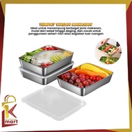SM PACKAGE CONTENTS 5PCS C1184 Food Container with Plastic Lid Stainless Steel Food Box