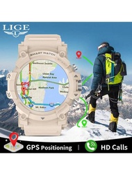 Lige智能手錶語音通話gps定位精確運動軌跡/語音助手/記錄運動數據/ip67防水/智能健康監測/健康監測/心率監測/血氧監測/睡眠監測,男女適用