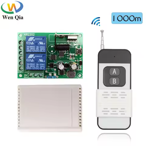433MHz Universal Wireless Remote Control AC110V 220V 2CH Rf Relay Receiver and 1000m ON/OFF Transmit