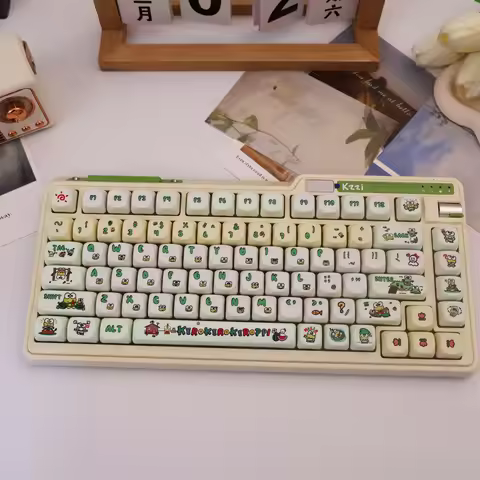 135 Keys Keroppi PBT Keycap Set, Dye Sub MOA Profile, Fits 61/68/87/96/104/108 MX Switch Mechanical 
